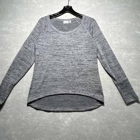 Athleta No Sweatin It Sharkbite Gray Crew Neck Pullover Sweater Women’s Size: S - Picture 1 of 13
